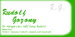rudolf gozony business card